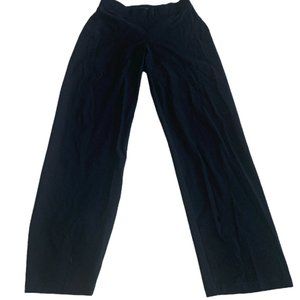 Eileen Fisher XS Black Cropped Crepe Women Pants Wide Leg Pull On Vicose Ankle